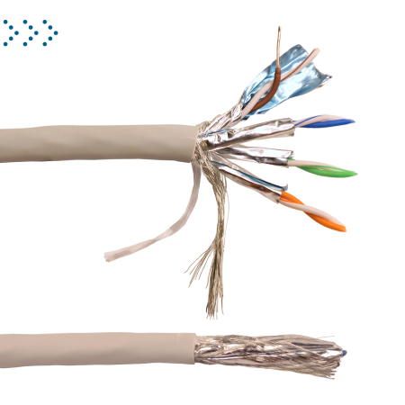 Кабель LANMASTER S/FTP, 4 пары, Кат. 6, LSZH, нг(A)-HF, серый, 305 м